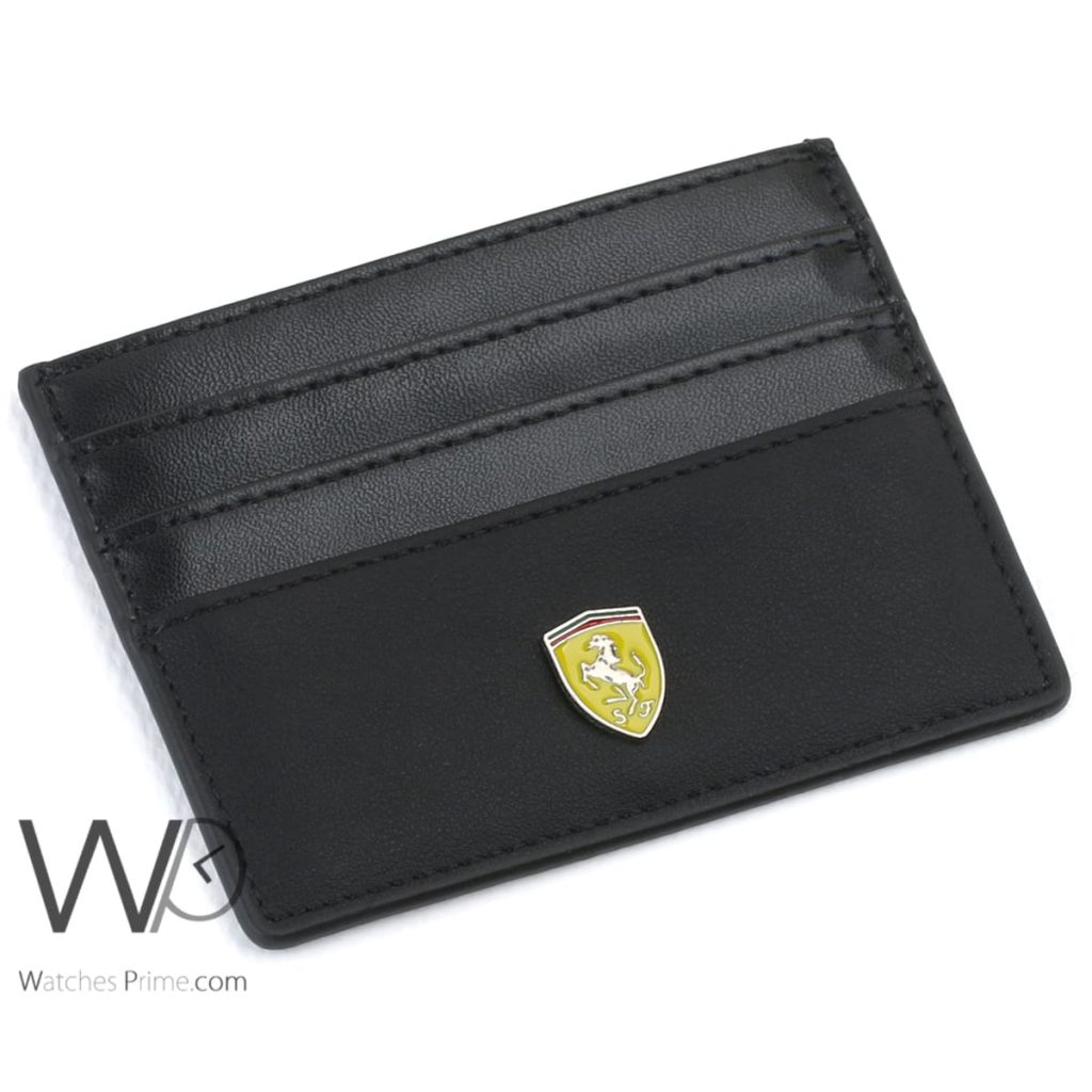 محفظة كروت رجالية جلد فيراري Ferrari اسود | واتشز برايم