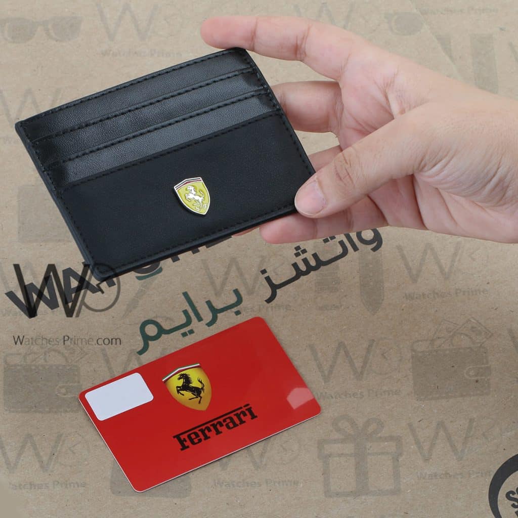 محفظة كروت رجالية جلد فيراري Ferrari اسود | واتشز برايم