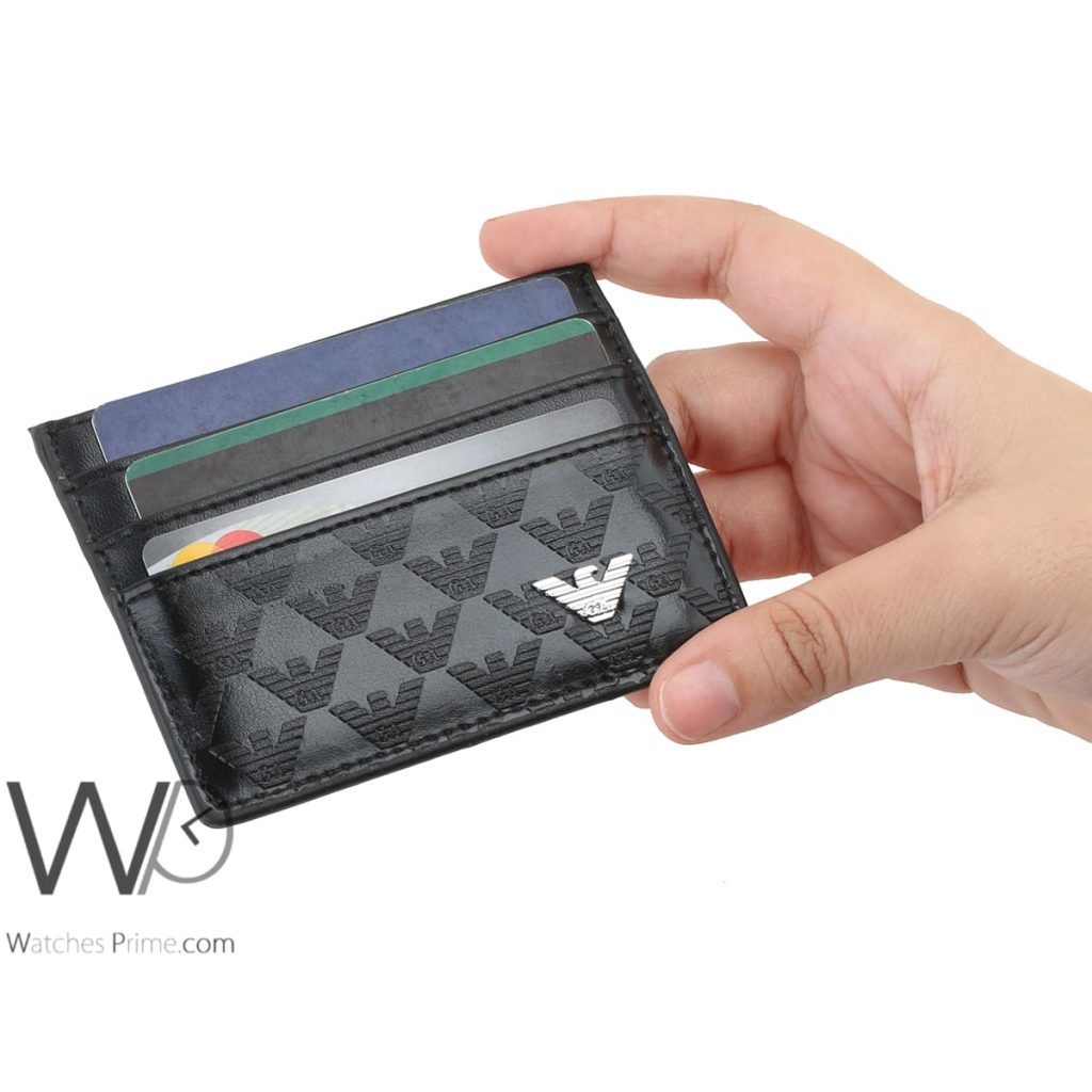Giorgio Armani Holder Card Wallet Black Men | Watches Prime