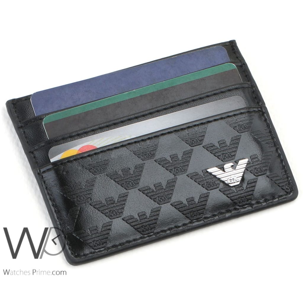 Giorgio Armani Holder Card Wallet Black Men | Watches Prime