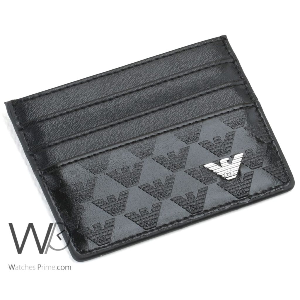 Giorgio Armani Holder Card Wallet Black Men | Watches Prime