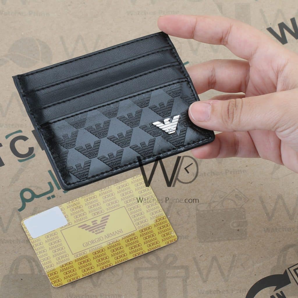 Giorgio Armani Holder Card Wallet Black Men | Watches Prime
