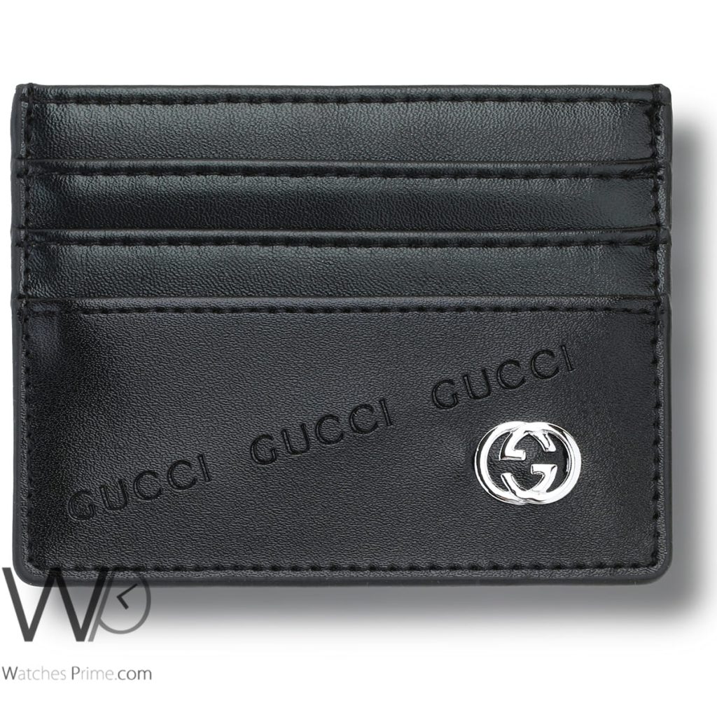 محفظة كروت للرجال قوتشي Gucci جلد اسود | واتشز برايم
