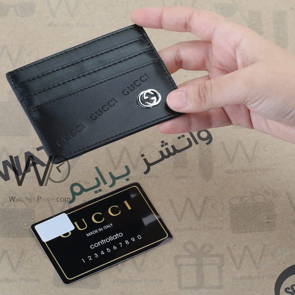 محفظة كروت للرجال قوتشي Gucci جلد اسود | واتشز برايم