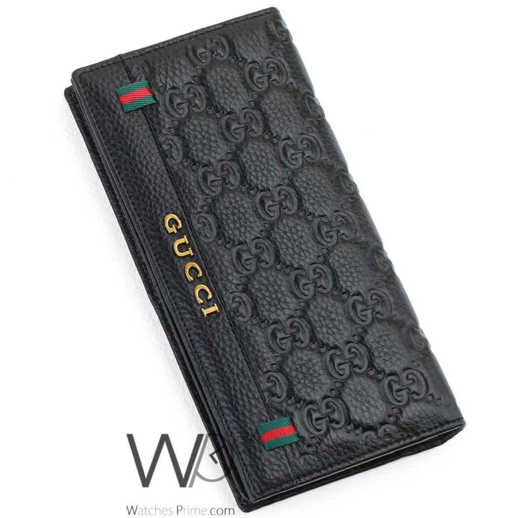 محفظة طويلة GG قوتشي Gucci جلد رجالي اسود | واتشز برايم
