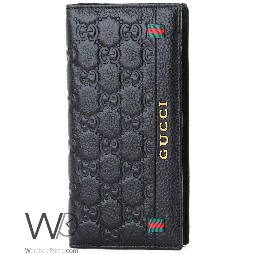 محفظة طويلة GG قوتشي Gucci جلد رجالي اسود | واتشز برايم