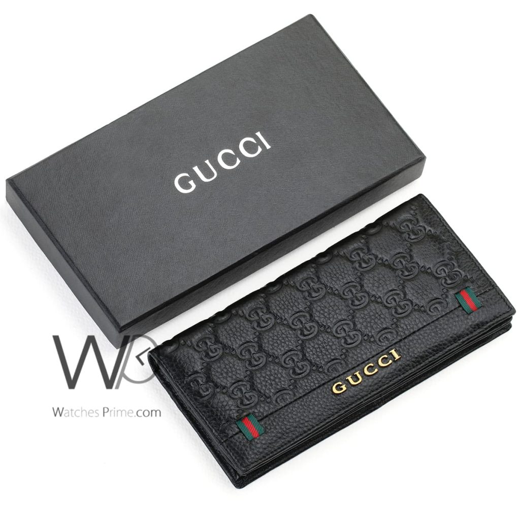 محفظة طويلة GG قوتشي Gucci جلد رجالي اسود | واتشز برايم