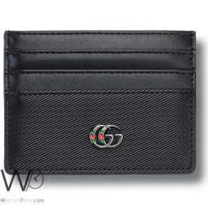 محفظة-بطاقات-جلد-قوتشي-gg-اسود