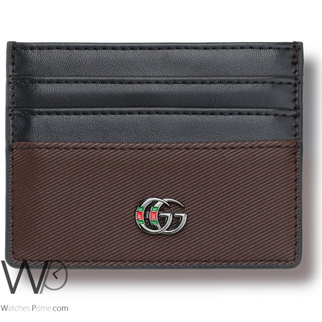 محفظة كروت للرجال قوتشي Gucci جلد بني | واتشز برايم