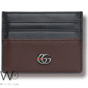 محفظة كروت للرجال قوتشي Gucci جلد اسود | واتشز برايم