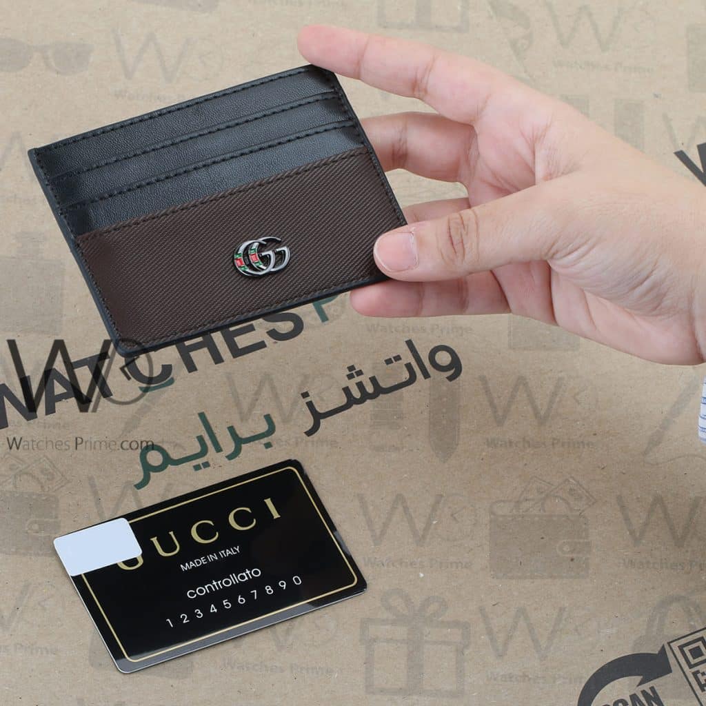 محفظة كروت للرجال قوتشي Gucci جلد بني | واتشز برايم