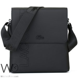 Lacoste messenger crossbody bag black for men