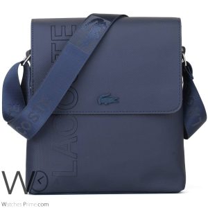 Lacoste messenger crossbody bag blue for men