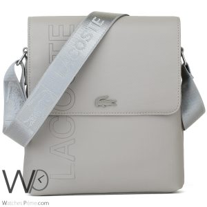 Lacoste messenger crossbody bag grey for men