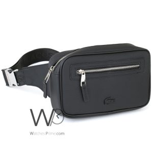 Lacoste pouch waist belt black polyester mens bag