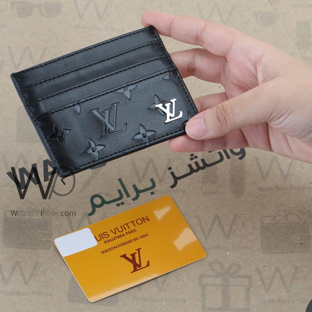 محفظة كروت رجالية جلد لويس فيتون LV اسود | واتشز برايم