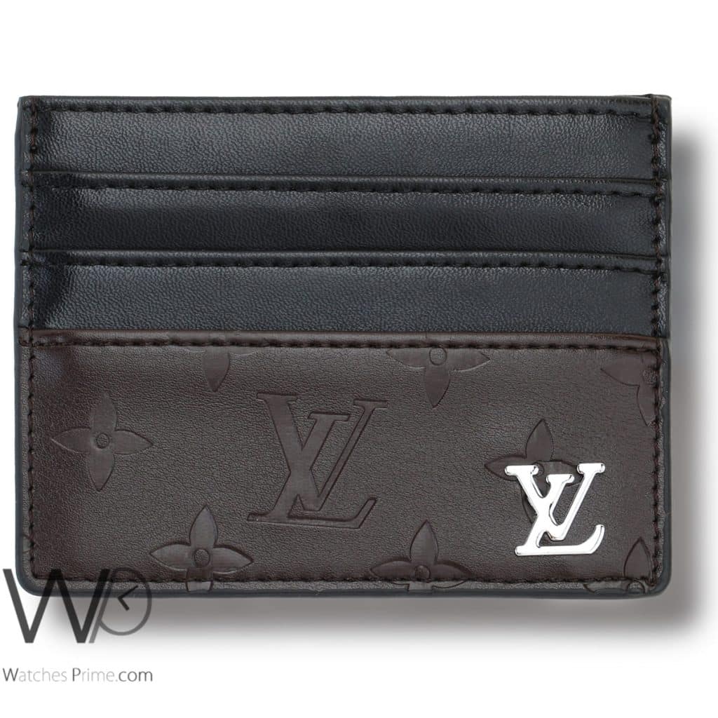 محفظة كروت رجالية جلد لويس فيتون LV بني | واتشز برايم