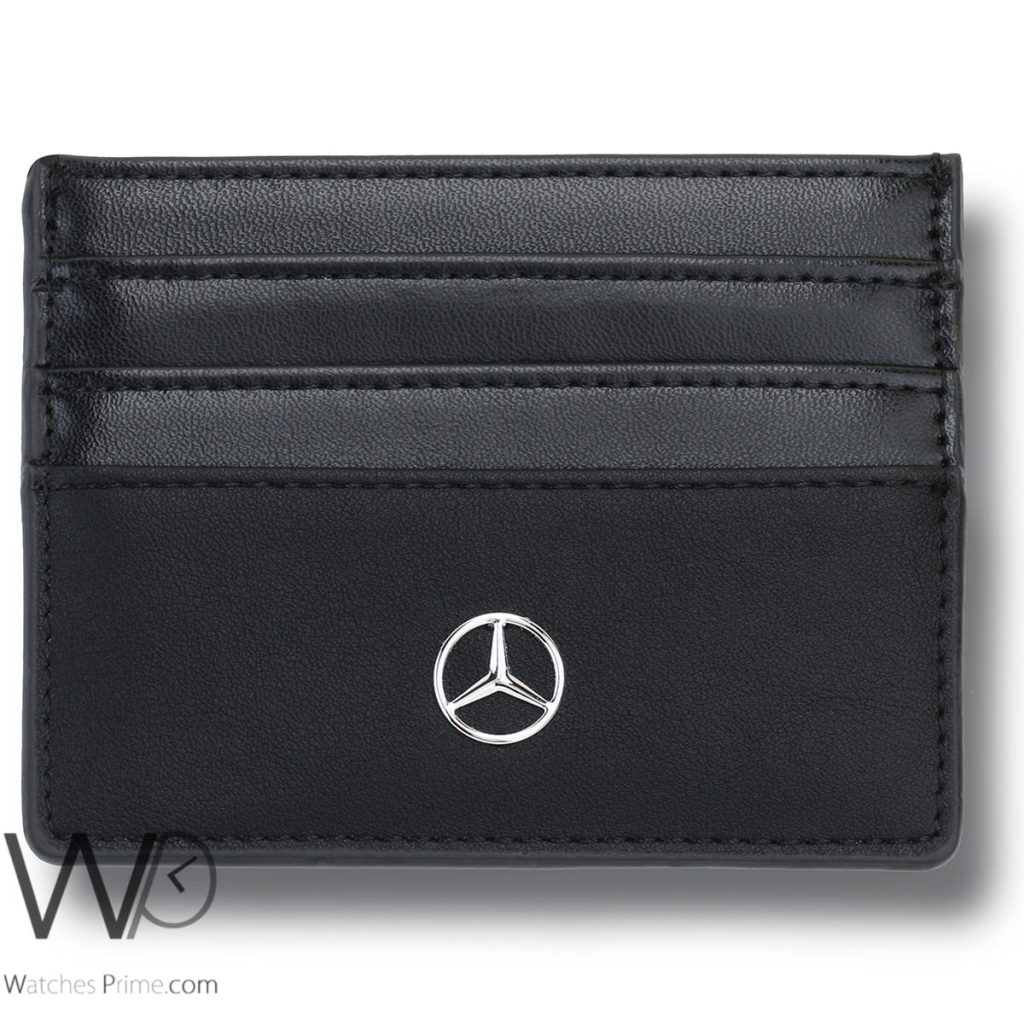 محفظة كروت رجالية جلد مرسيدس بنز Mercedes اسود | واتشز برايم
