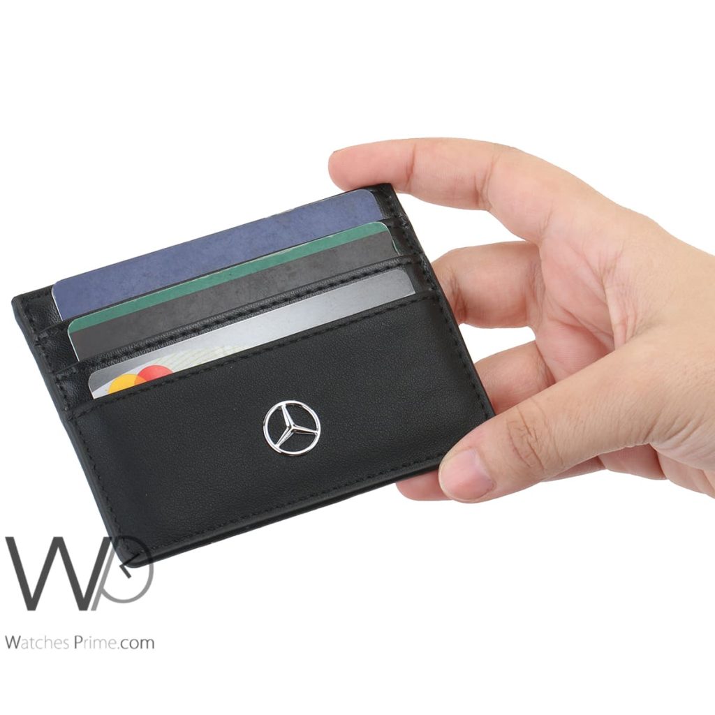 محفظة كروت رجالية جلد مرسيدس بنز Mercedes اسود | واتشز برايم