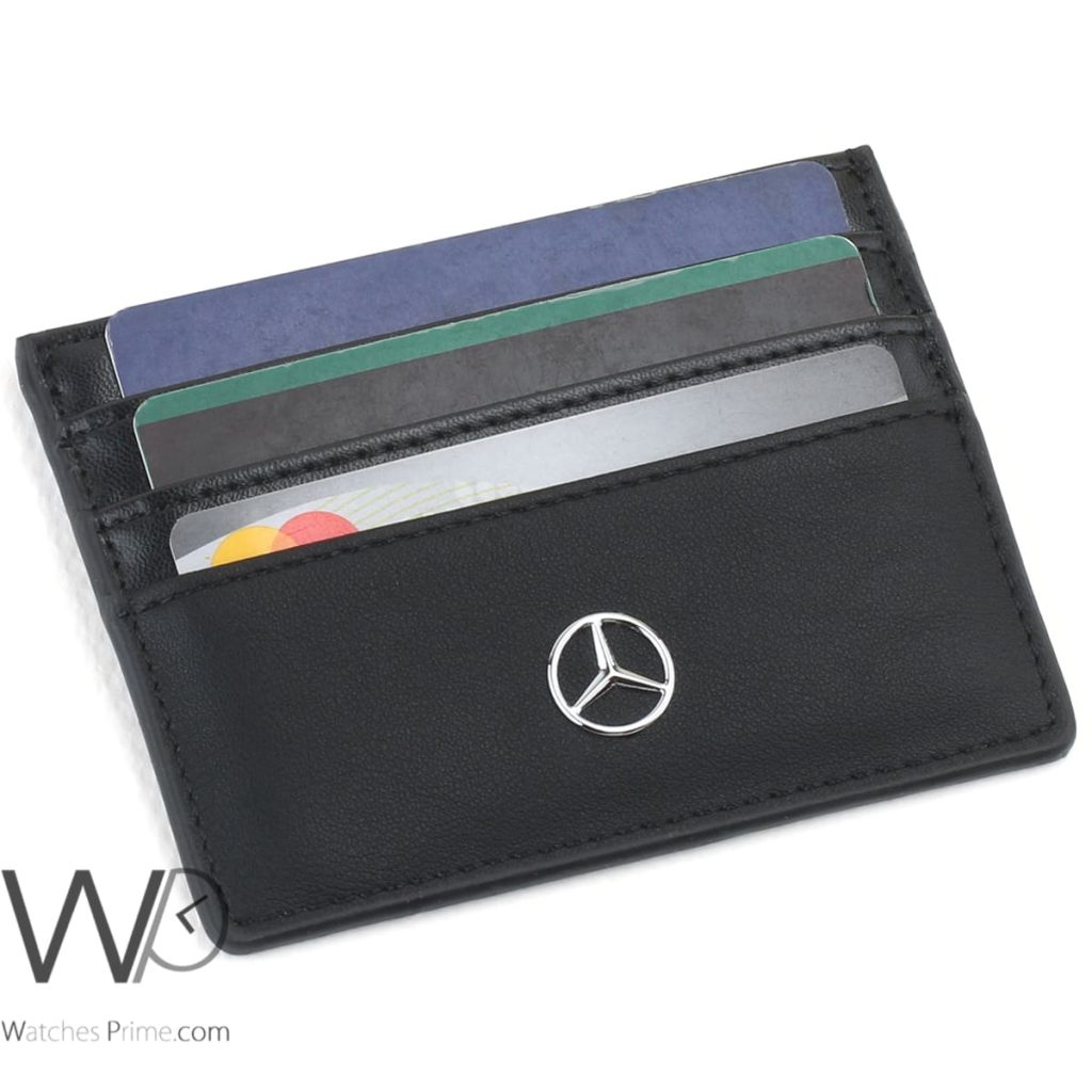 محفظة كروت رجالية جلد مرسيدس بنز Mercedes اسود | واتشز برايم