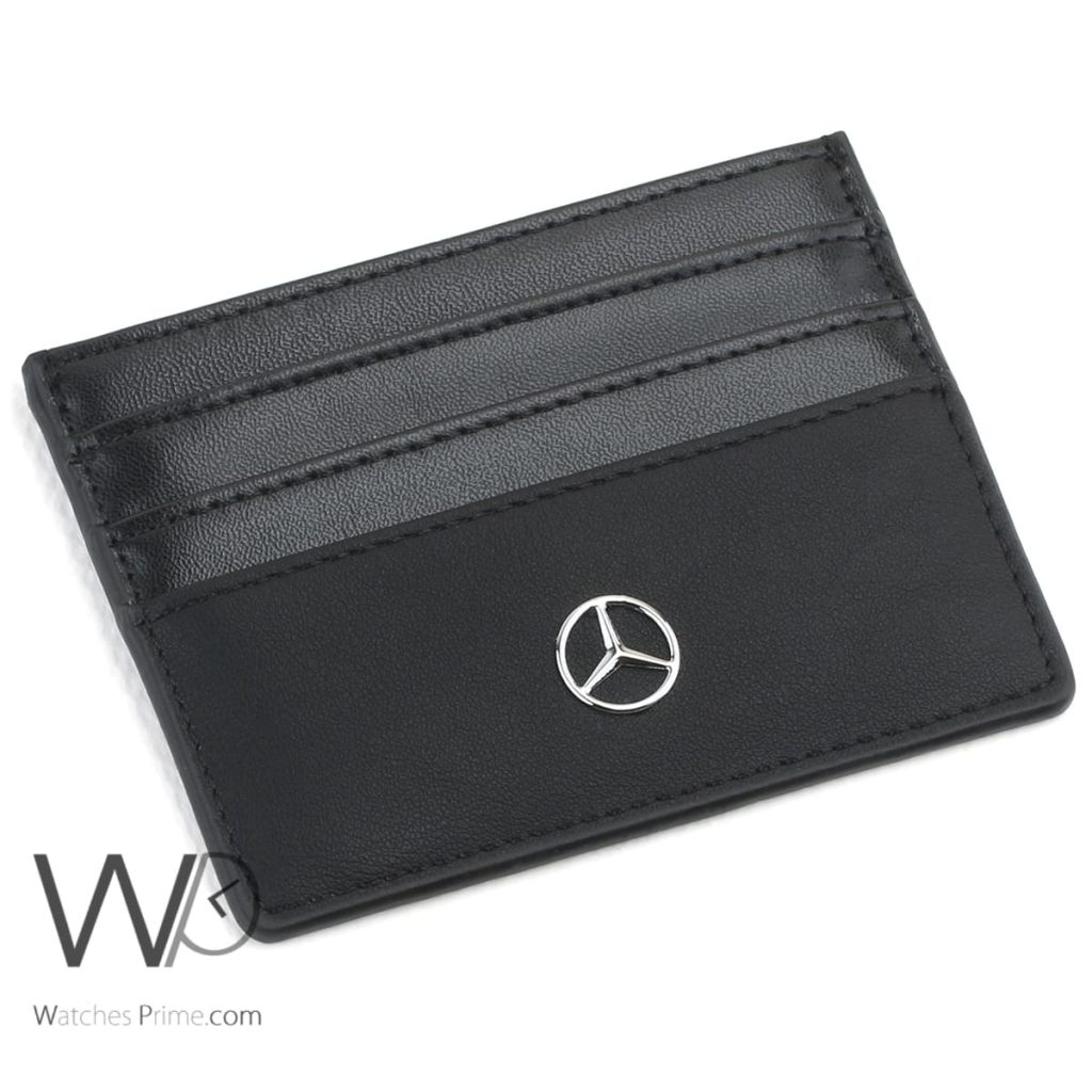 محفظة كروت رجالية جلد مرسيدس بنز Mercedes اسود | واتشز برايم