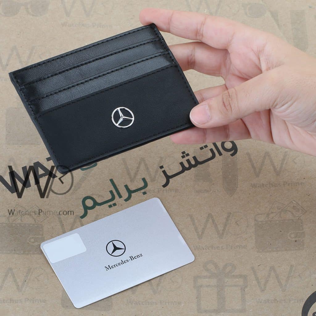 محفظة كروت رجالية جلد مرسيدس بنز Mercedes اسود | واتشز برايم