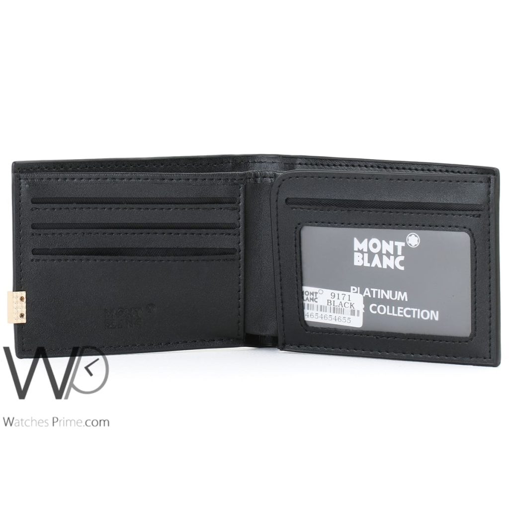 Montblanc Wallet Leather For Men Black | Watches Prime