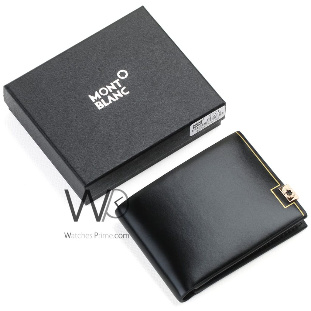Montblanc Wallet Leather For Men Black | Watches Prime