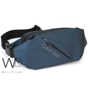 Pouch waist belt calvin klein blue polyester mens bag ck