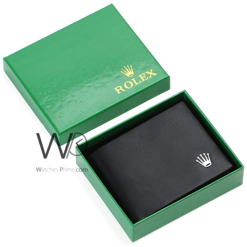 محفظة رجالية ماركة رولكس Rolex جلد اسود | واتشز برايم