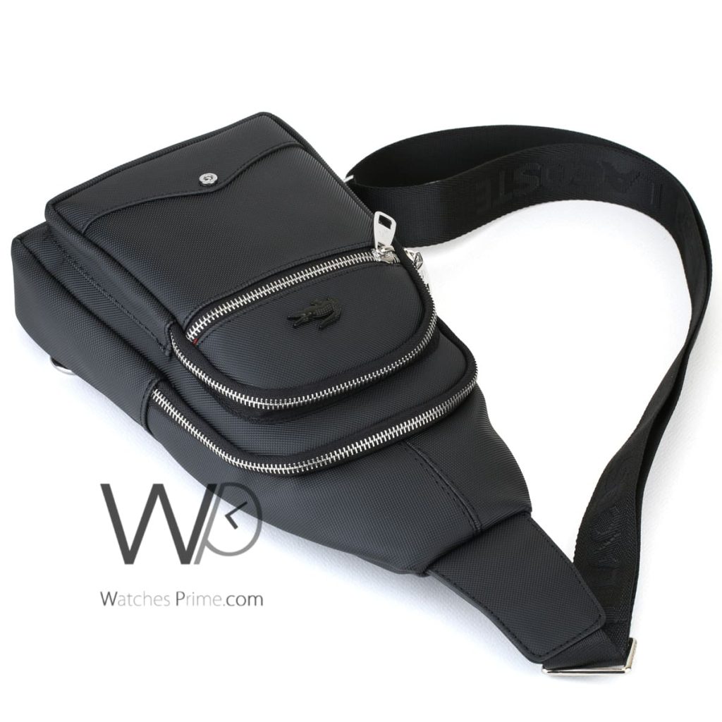 Sling Lacoste Bag Black For men | Watches Prime