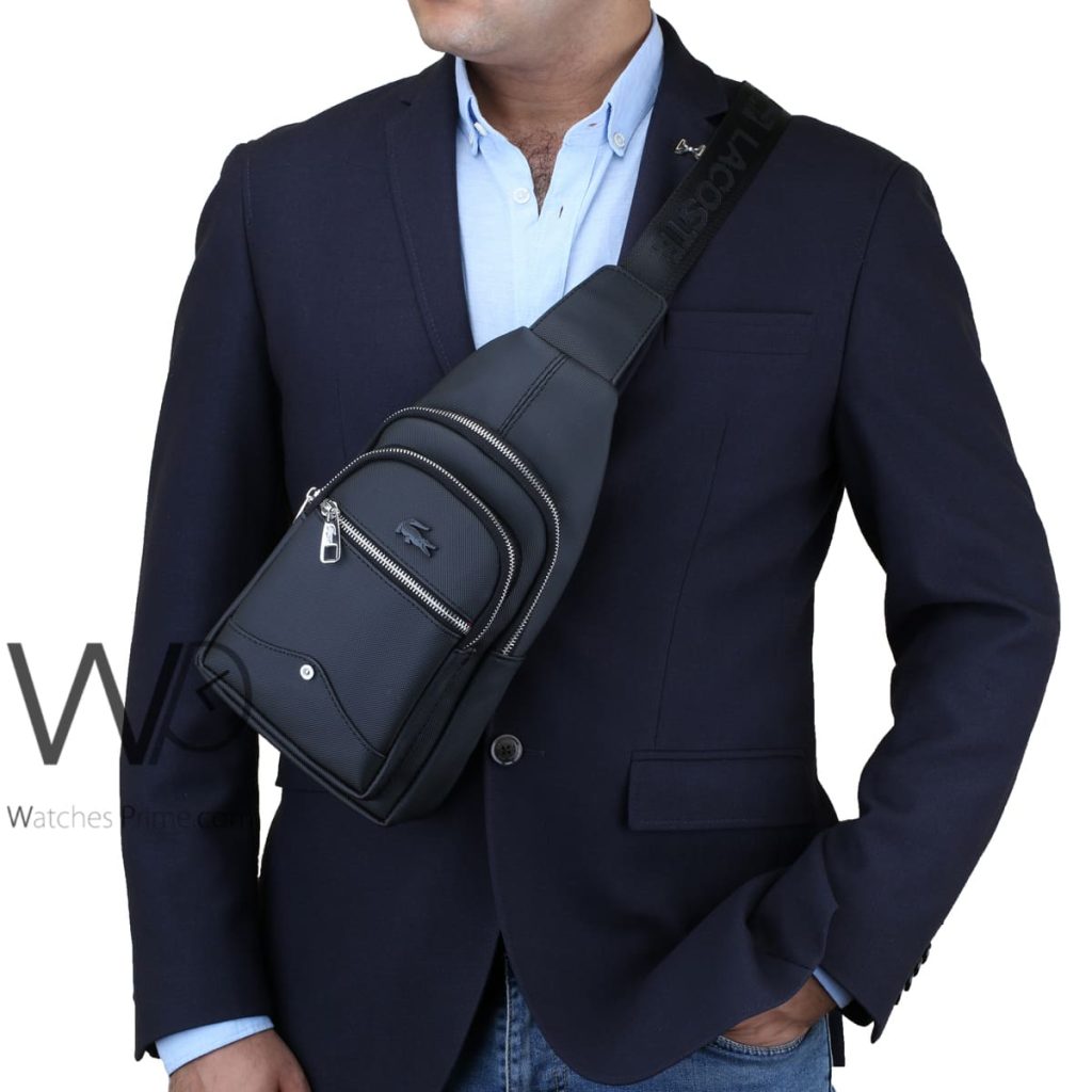 Sling Lacoste Bag Black For men | Watches Prime