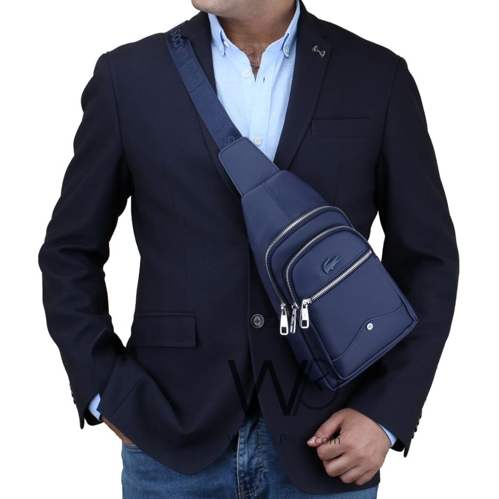 Lacoste Sling Bag Blue For men | Watches Prime