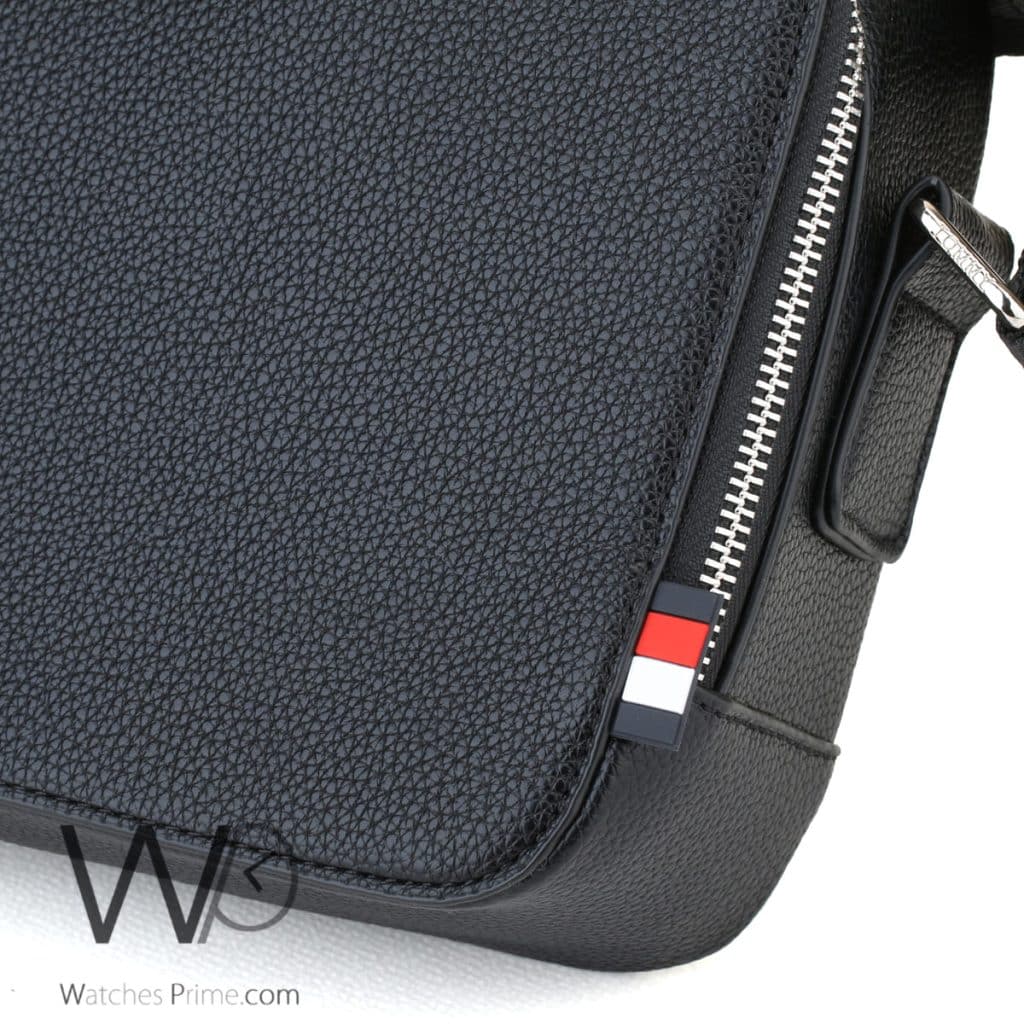 Tommy Hilfiger Black Crossbody Leather Men | Watches Prime