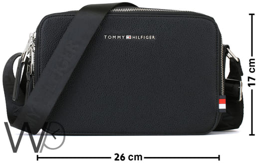 Tommy Hilfiger Black Crossbody Leather Men | Watches Prime