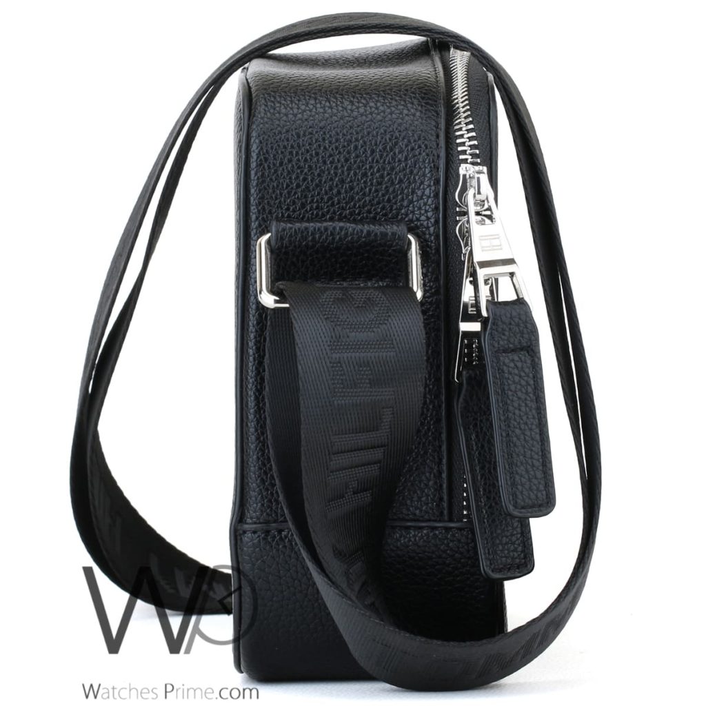 Tommy Hilfiger Black Crossbody Leather Men | Watches Prime