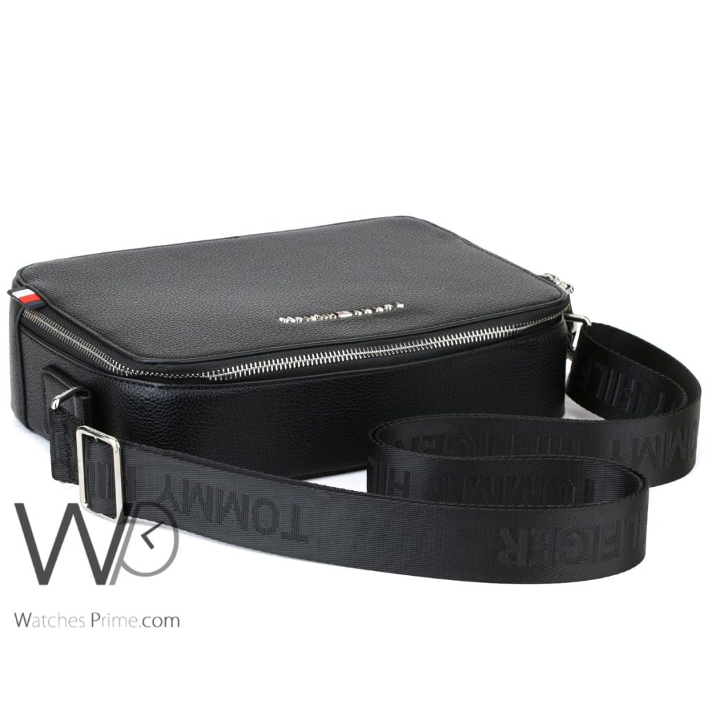 Tommy Hilfiger Black Crossbody Leather Men | Watches Prime
