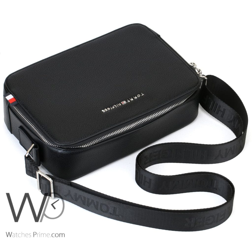 Tommy Hilfiger Black Crossbody Leather Men | Watches Prime