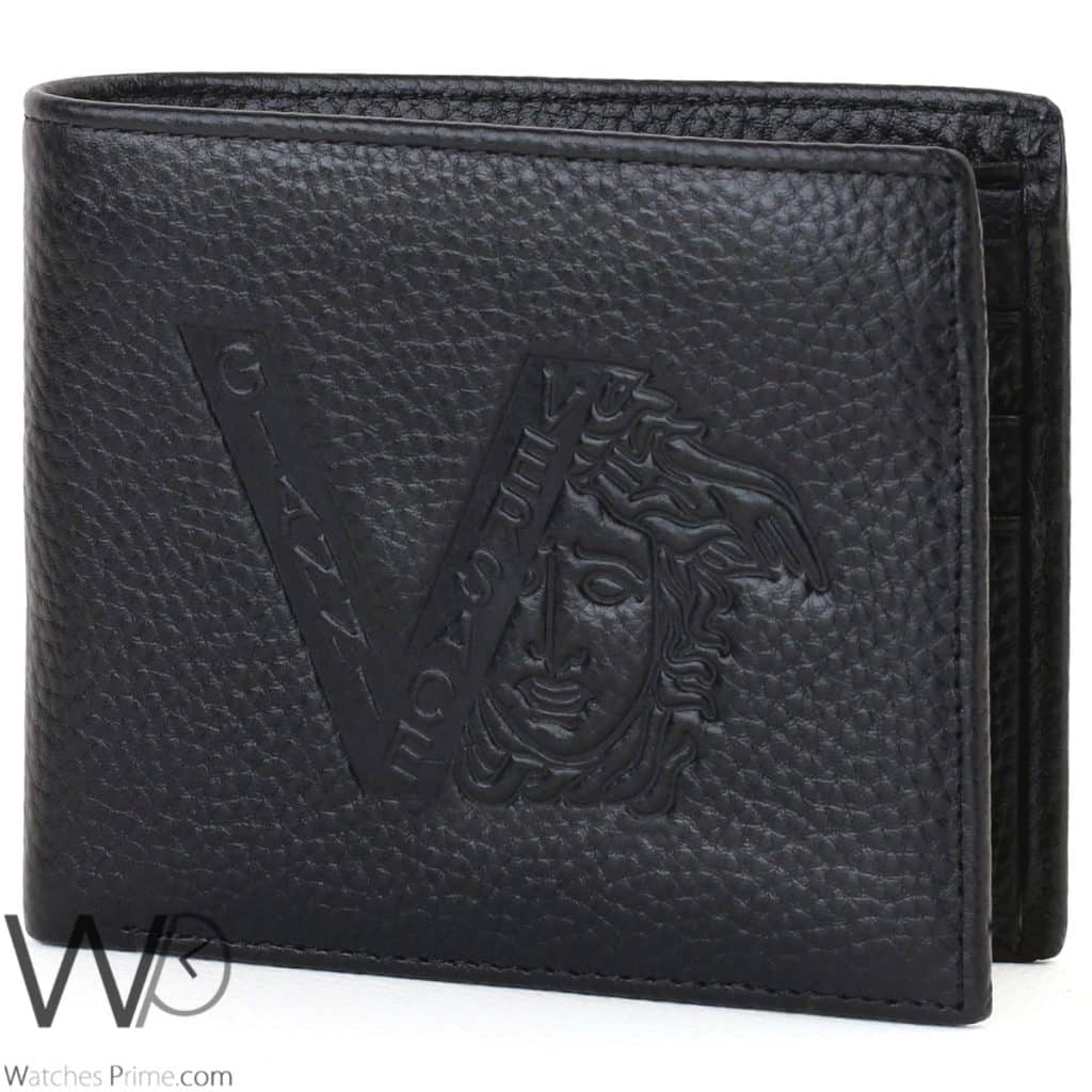 محفظة رجالية فرزاتشي Versace جلد اسود | واتشز برايم