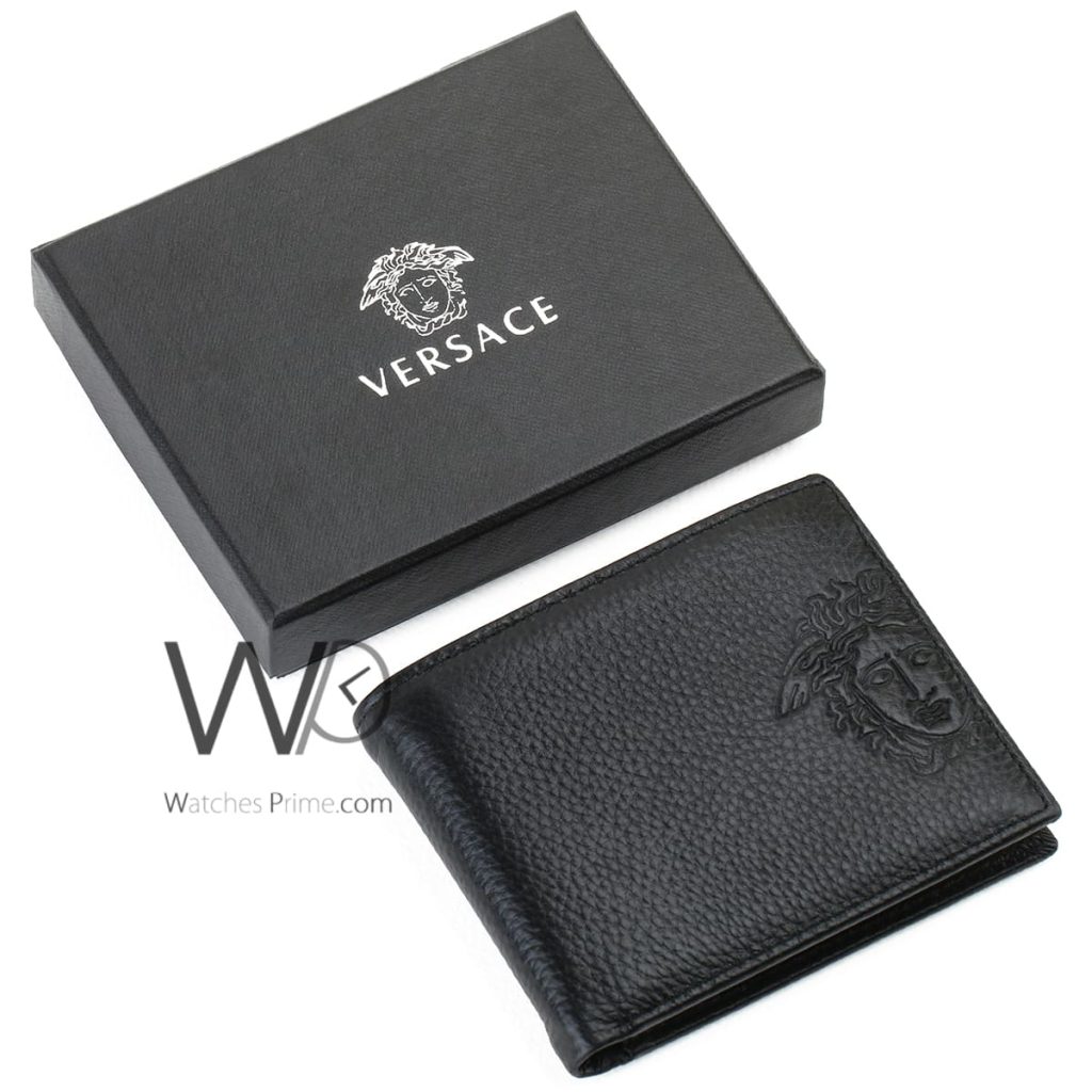محفظة فرزاتشي Versace رجالي جلد اسود | واتشز برايم