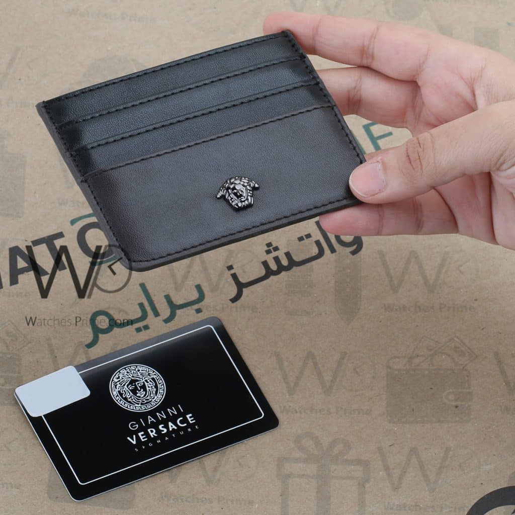 محفظة كروت رجالية فرزاتشي Versace جلد بني | واتشز برايم