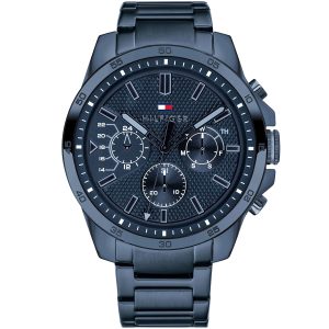 1791560 tommy hilfiger watch men blue dial stainless steel metal strap quartz battery analog monthly weekly date decker