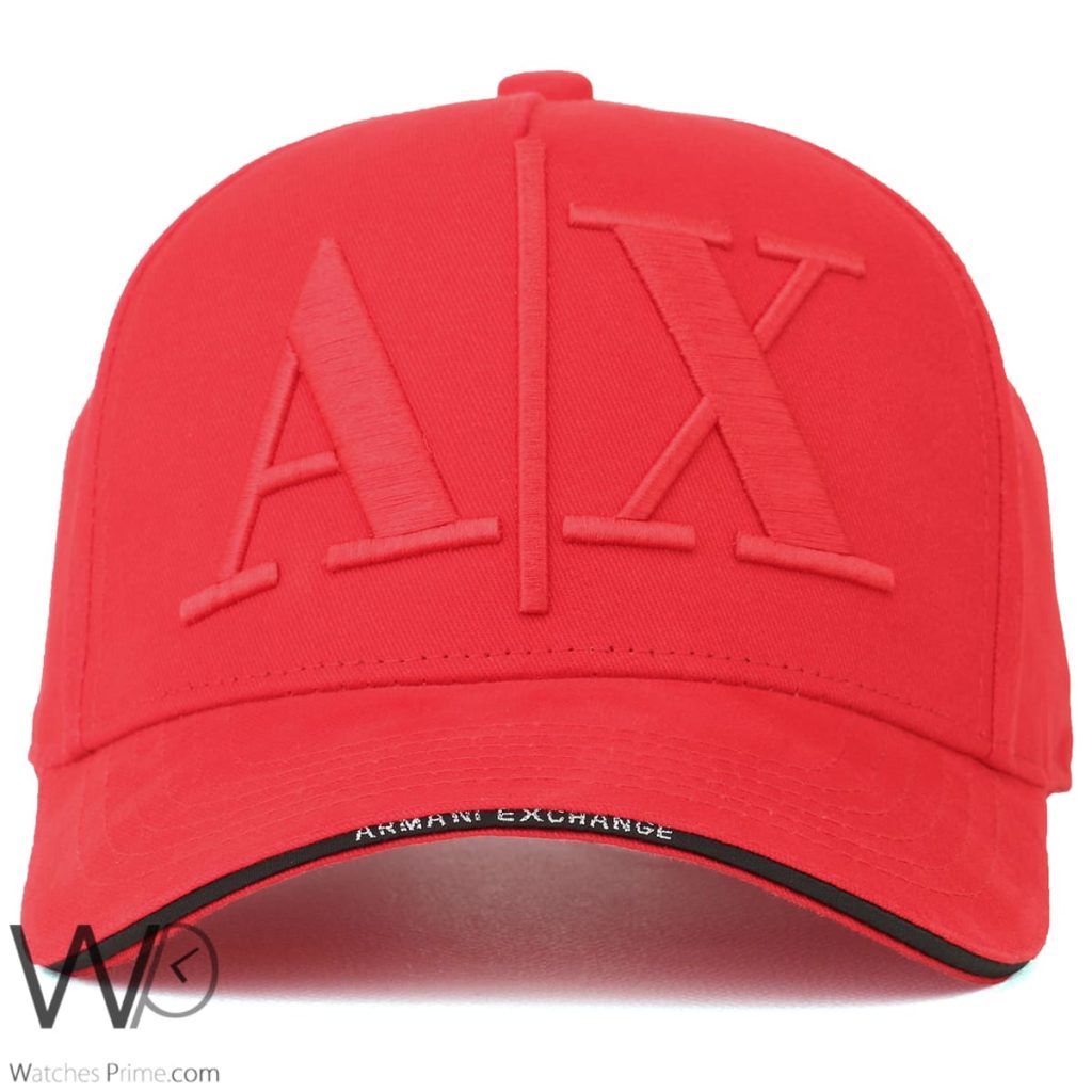 Armani Exchange AX Red Baseball Cotton Cap | Watches Prime