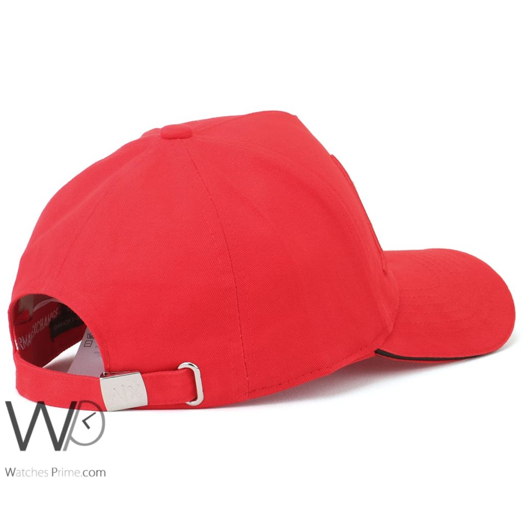 Armani Exchange AX Red Baseball Cotton Cap | Watches Prime