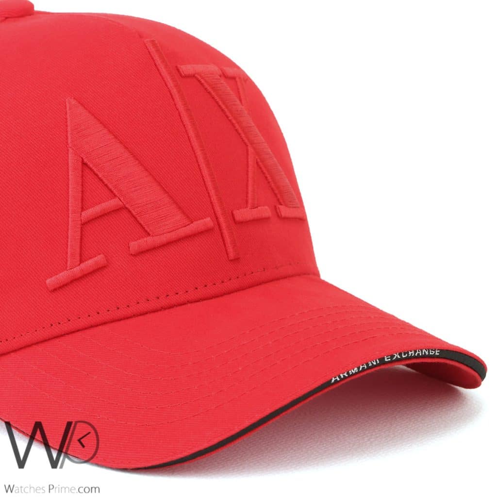 Armani Exchange AX Red Baseball Cotton Cap | Watches Prime