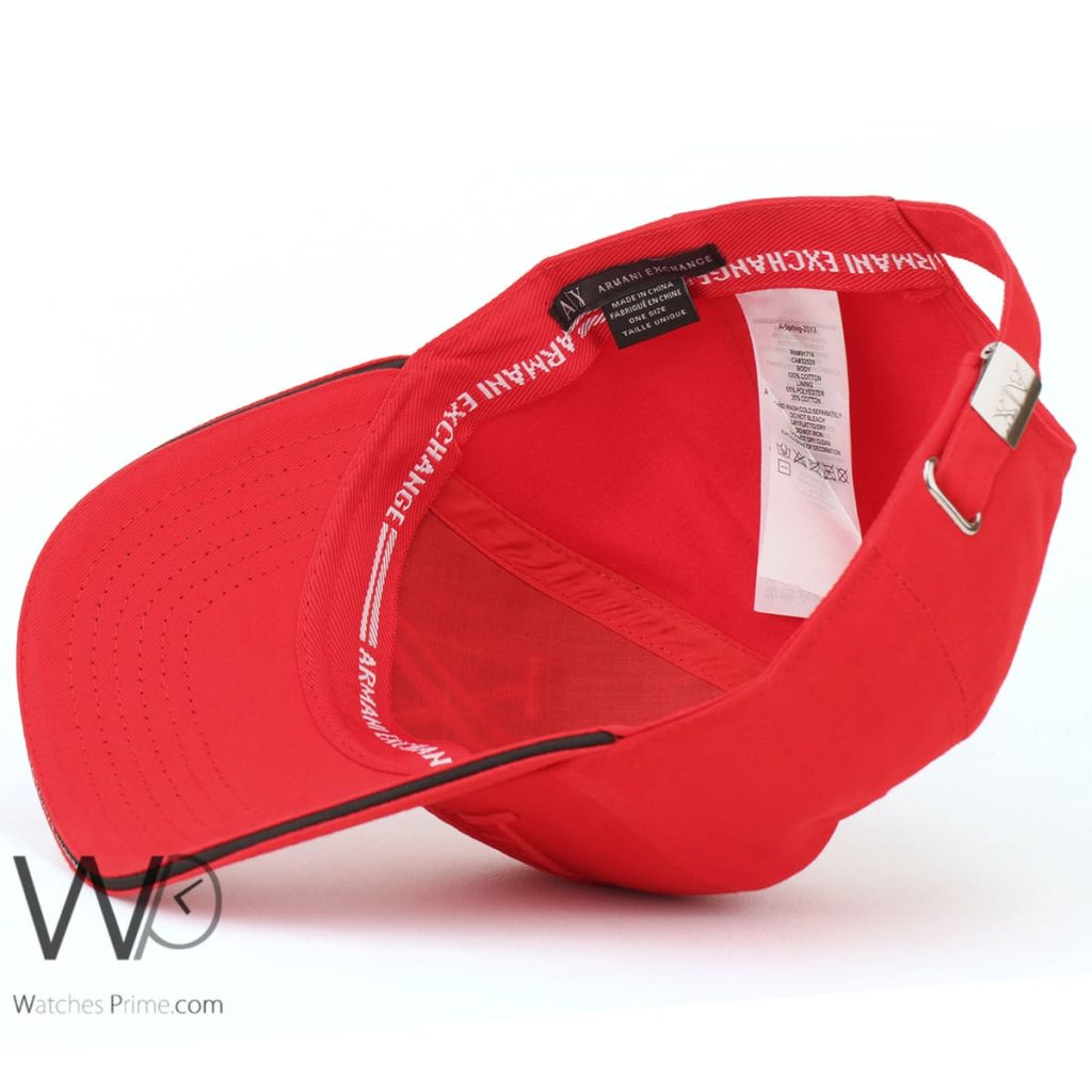 Armani Exchange AX Red Baseball Cotton Cap | Watches Prime