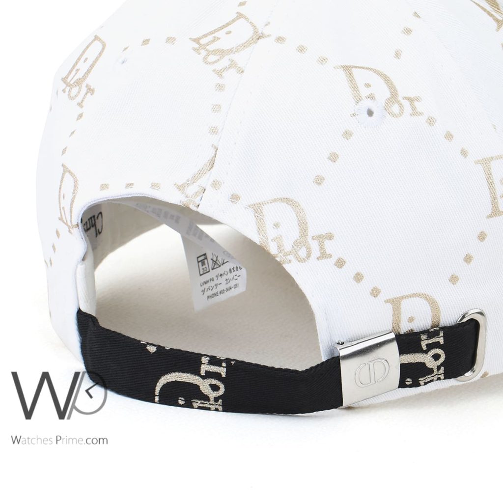 Christian Dior White Cotton Patterned Cap | Watches Prime