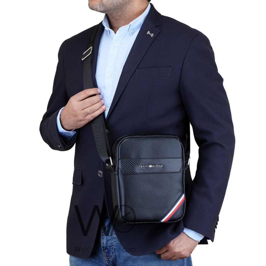 Leather Tommy Hilfiger Crossbody Bag For Men | Watches Prime