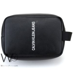 Calvin klein black wash leather hand original bag for men ck