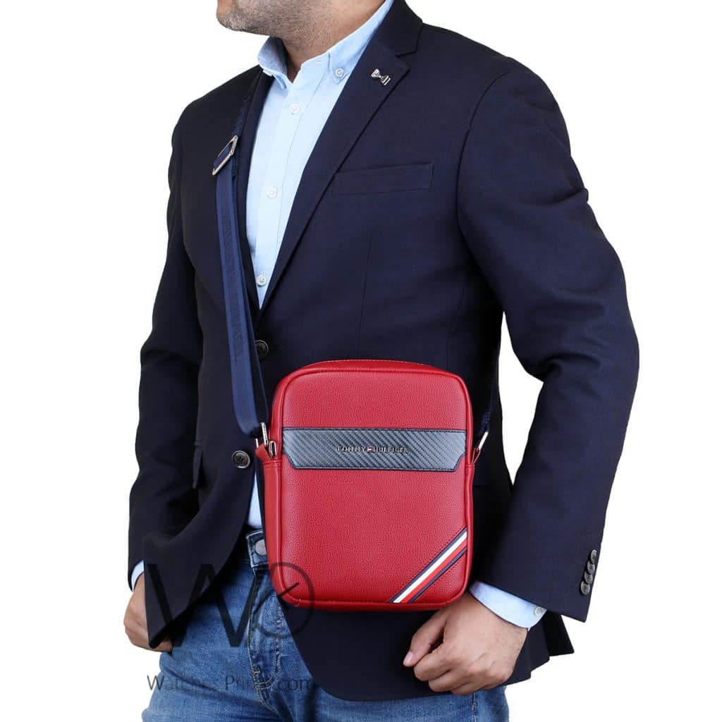 Leather Tommy Hilfiger Crossbody Bag For Men | Watches Prime